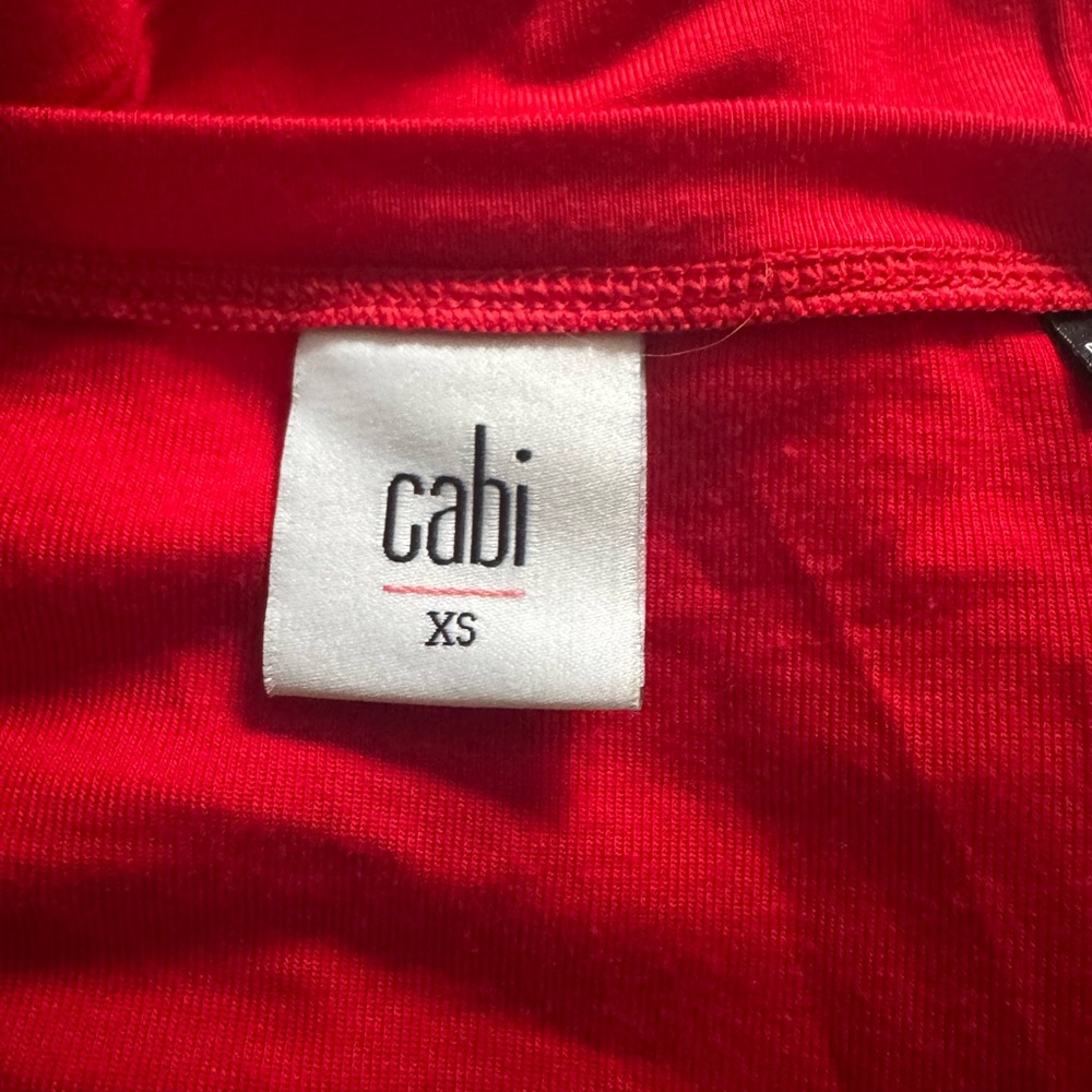CAbi Red Scoop Neck Short Sleeve Tee - Picture 2 of 3